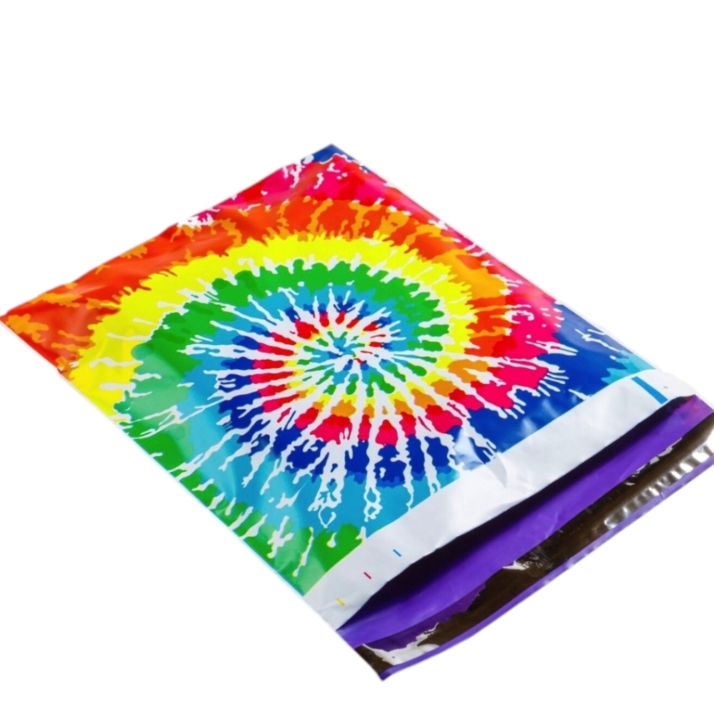 25ct Trippy Tie Dye Poly Mailers 10x13